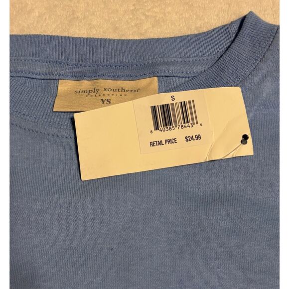 Simply Southern Collection Kid’s YS Blue Ghost fab-boo-lous  LS T-Shirt NWTs - Picture 6 of 6